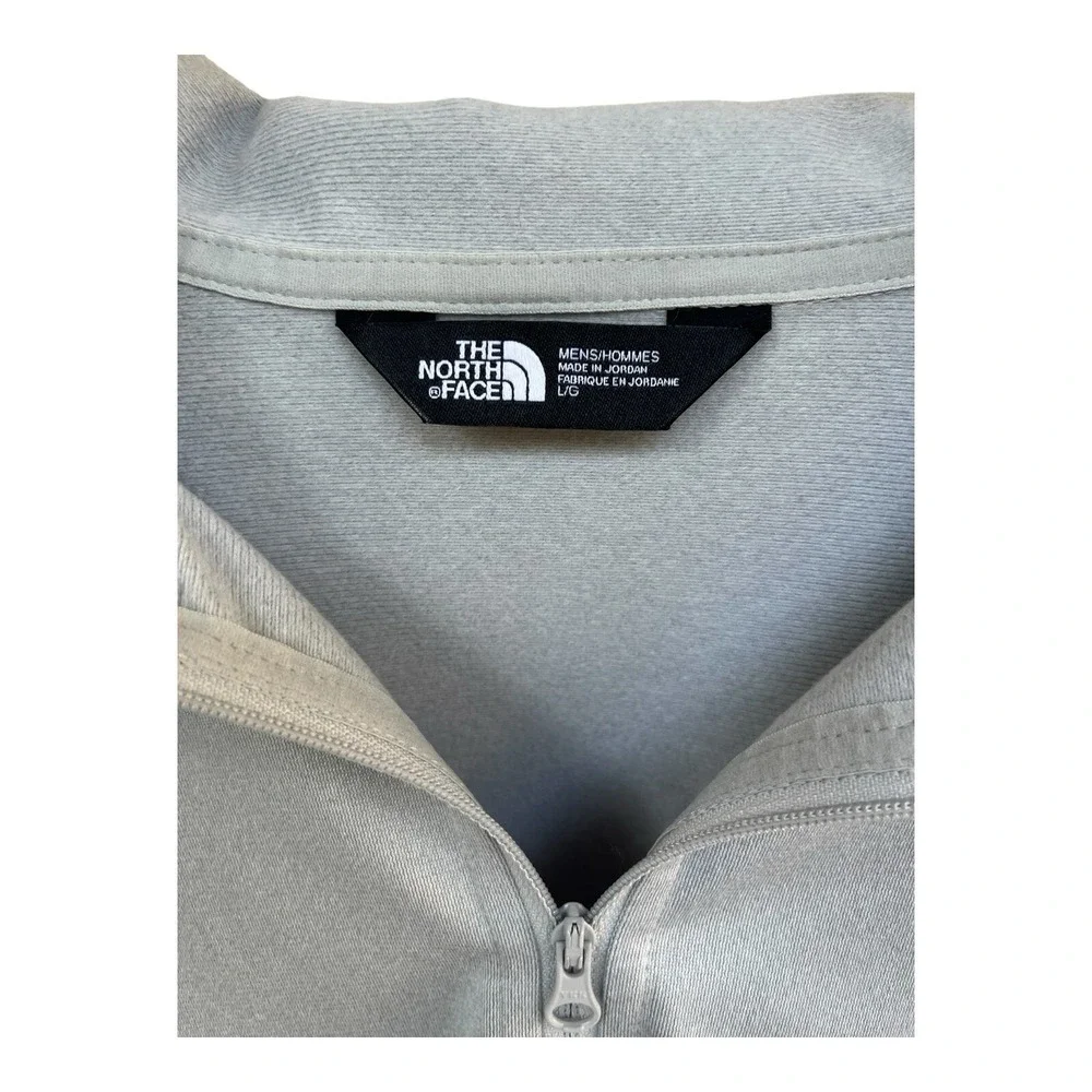 Mens The North Face Tech 1/4 Zip Large Gray Grey Golf Pullover Quarter Logo